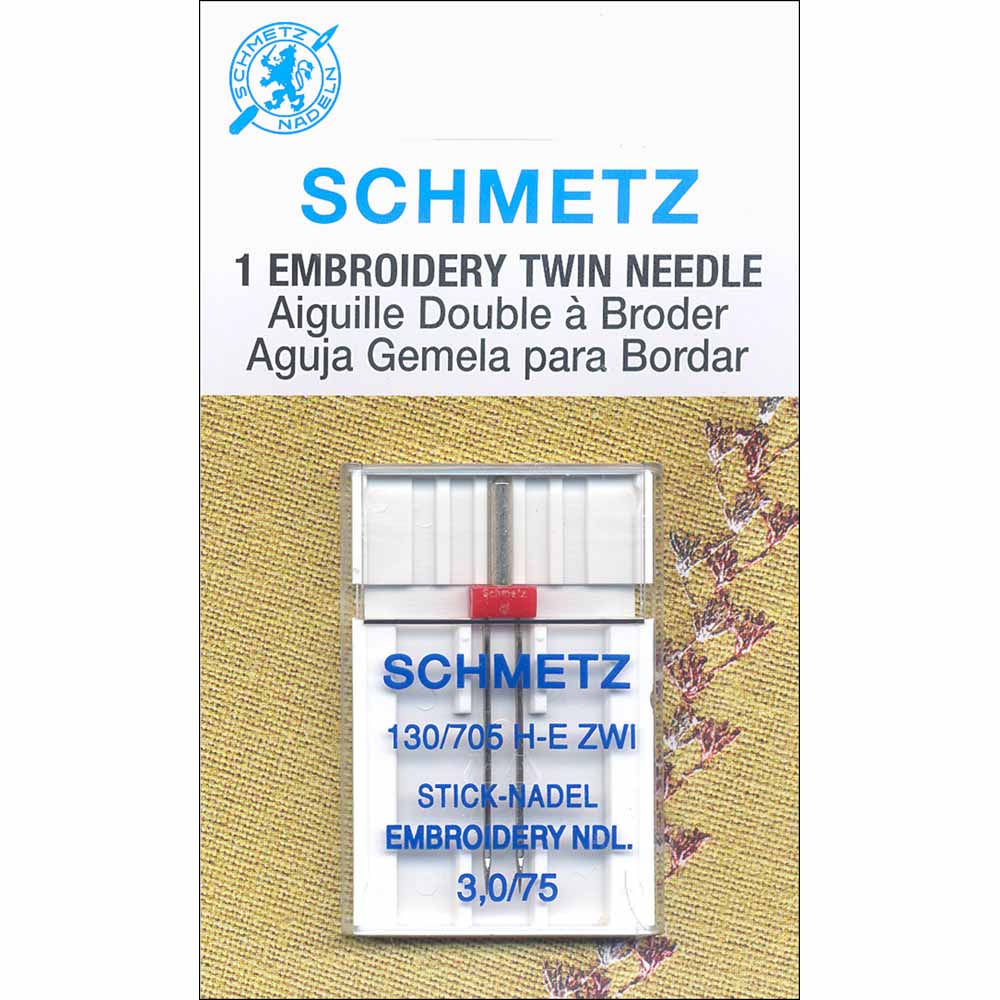 SCHMETZ #1737 Embroidery Twin Needles Carded - 75/11 - 3.0mm - 1 count