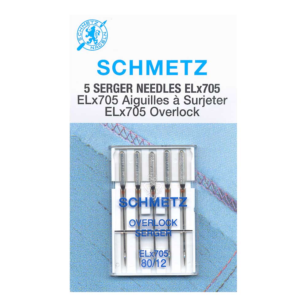 SCHMETZ Chrome Tipped Serger Needles Elx705 Carded - 80/12 - 5 count