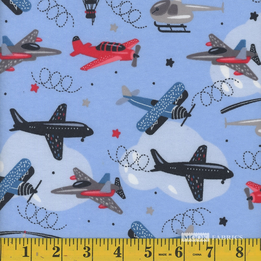Multi Airplanes, Blue Flannel
