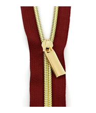 Load image into Gallery viewer, BURGUNDY #5 Nylon Coil Zippers: 3 Yards with 9 Pulls