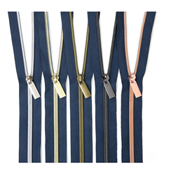 NAVY #5 Nylon Coil Zippers: 3 Yards with 9 Pulls