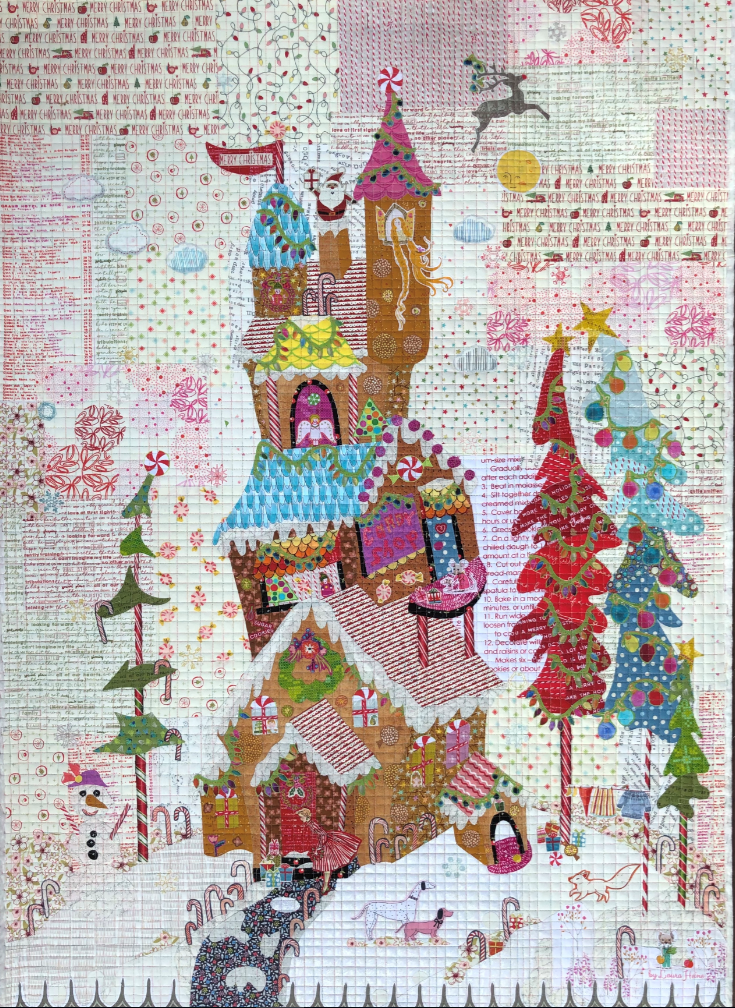 Gingerbread House Collage Quilt Kit by Laura Heine.