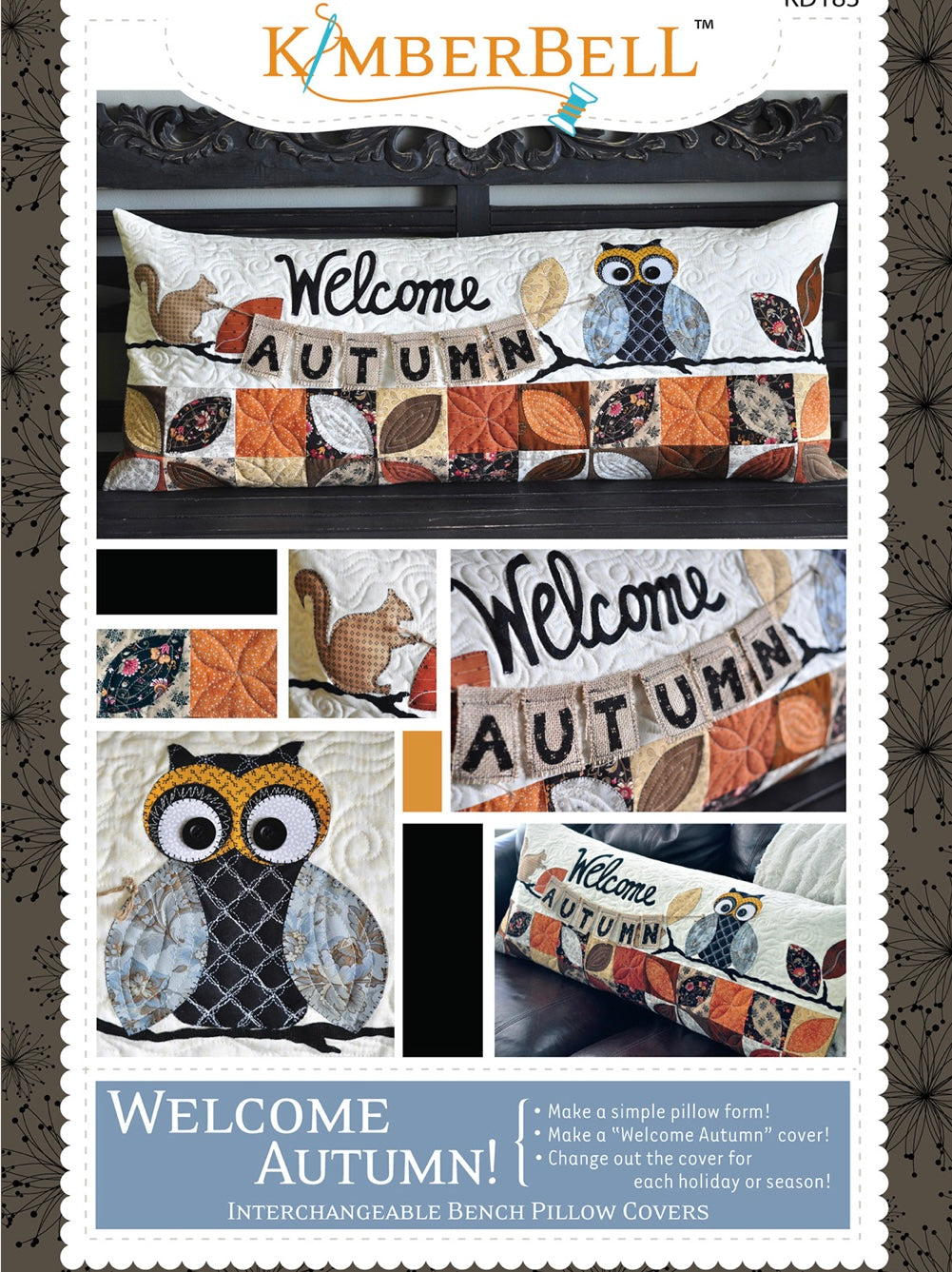 Welcome Autumn Bench Pillow - KimberBell
