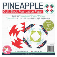 Load image into Gallery viewer, 6" Pineapple Quilt Block Foundation Paper
