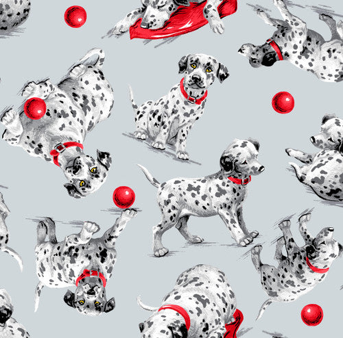 Dalmations on Grey Flannel