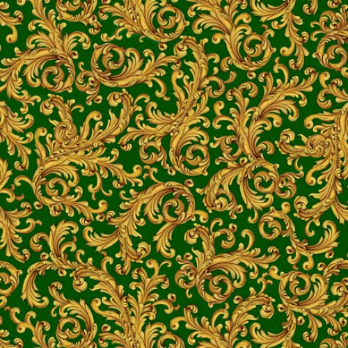 Gold Scroll, Green