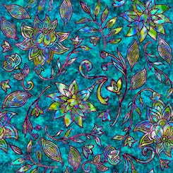 Kashmir - Large Floral, Teal