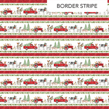 Load image into Gallery viewer, Barnyard Christmas - Border Stripe, White Multi

