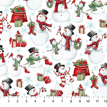 Load image into Gallery viewer, Holly Jolly - Snowmen, White Multi
