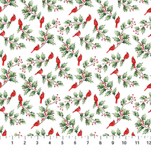 Load image into Gallery viewer, Holly Jolly - Cardinal &amp; Holly, White Multi
