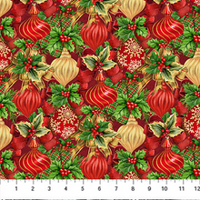 Load image into Gallery viewer, Deck the Halls - Baubles, Red Multi
