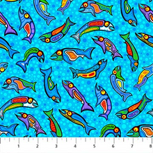 Load image into Gallery viewer, The Four Seasons - Fish, Turquoise Multi
