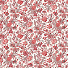 Load image into Gallery viewer, Bordeaux - Small Jacobean Trail, Cream Red
