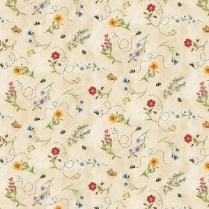 Gnome & Garden - Flowers & Bees, Cream