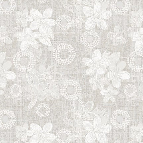 Purely Neutral - Flowers with Circles, Grey