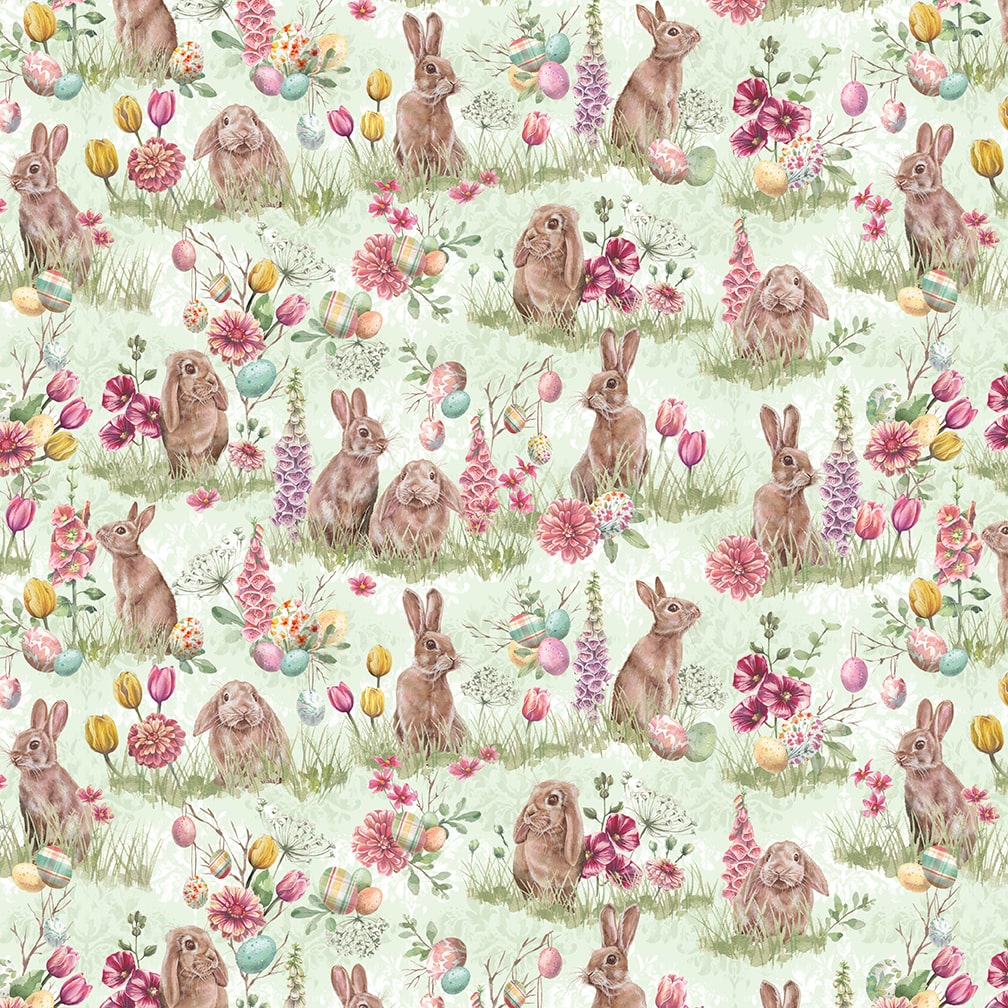 Easter Wishes - Easter Bunnies, Green