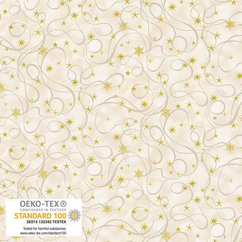 We Love Christmas - Petit Stars, Cream/Gold
