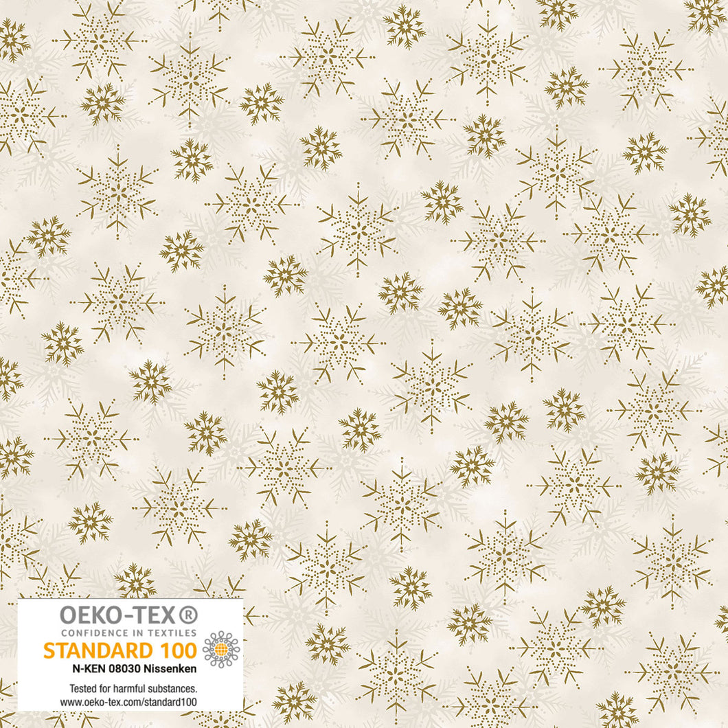 We Love Christmas - Small Snowflake, Cream/Gold