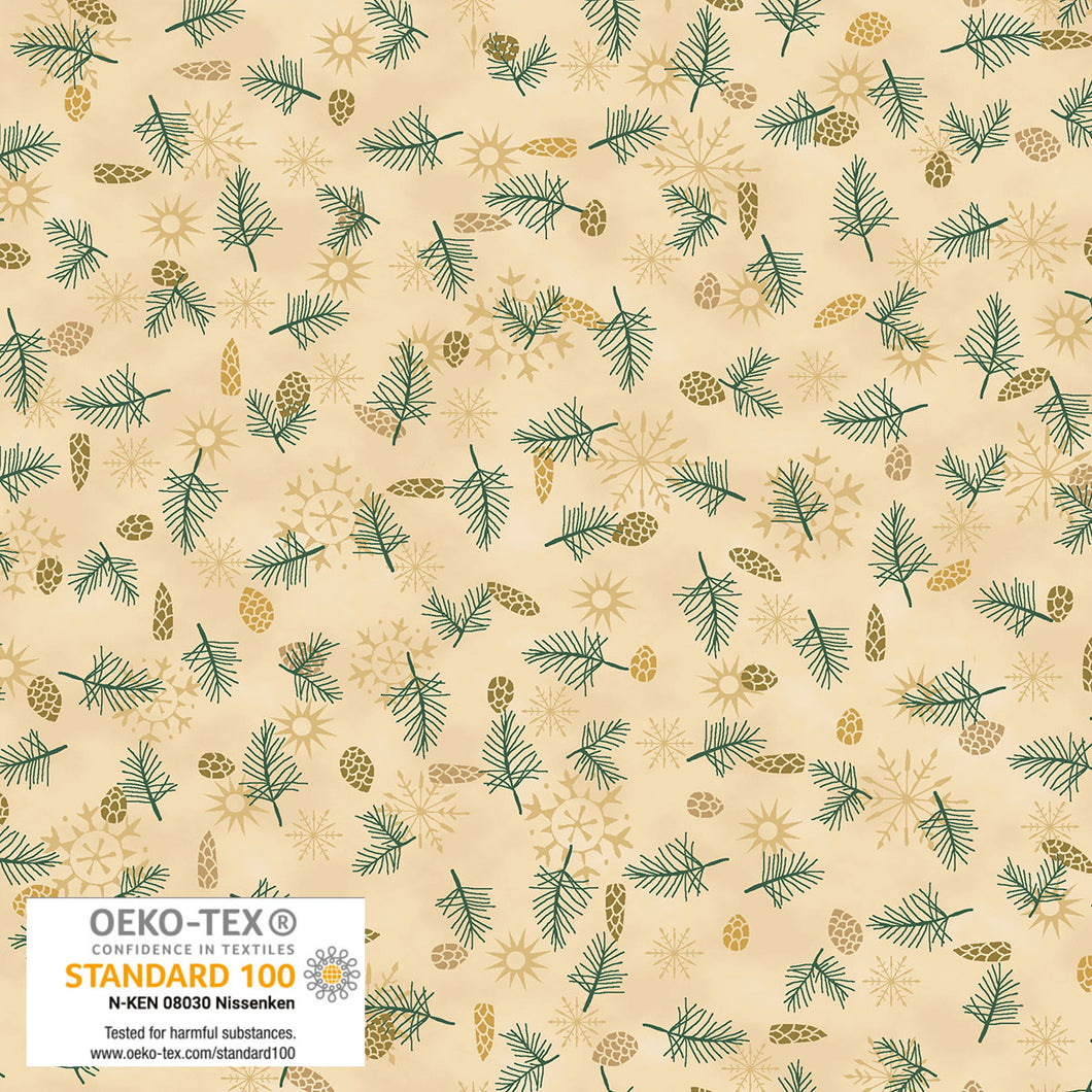 We Love Christmas - Pinecones, Beige/Gold