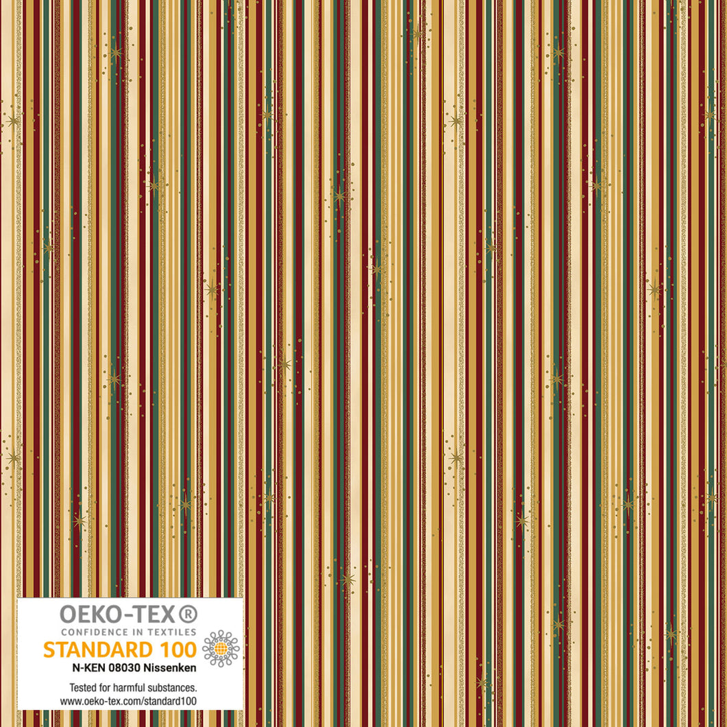 We Love Christmas - Stripes, Beige/Gold