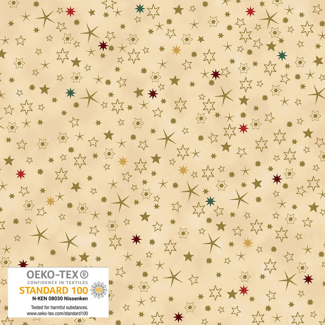 We Love Christmas - Stars, Beige/Gold