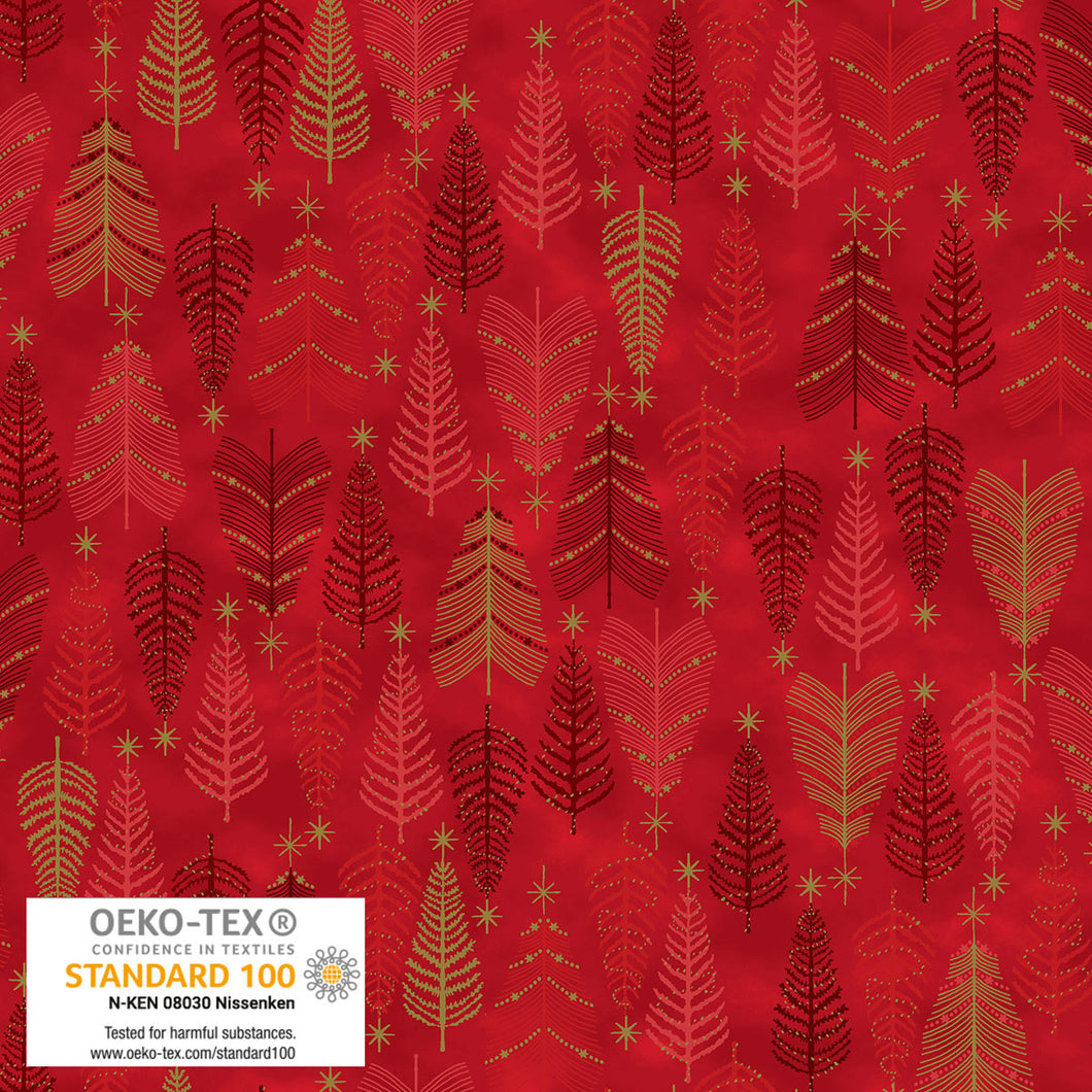 We Love Christmas - Trees, Red/Gold