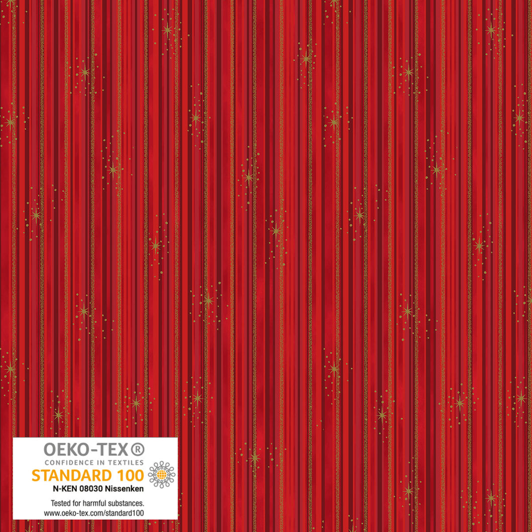 We Love Christmas - Stripes, Red/Gold