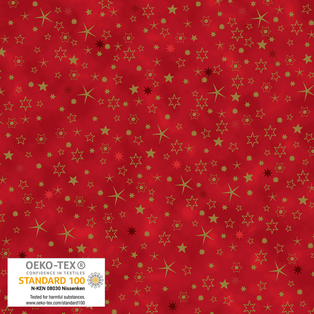 We Love Christmas Stars, Red/Gold Ultimate Sewing Centre