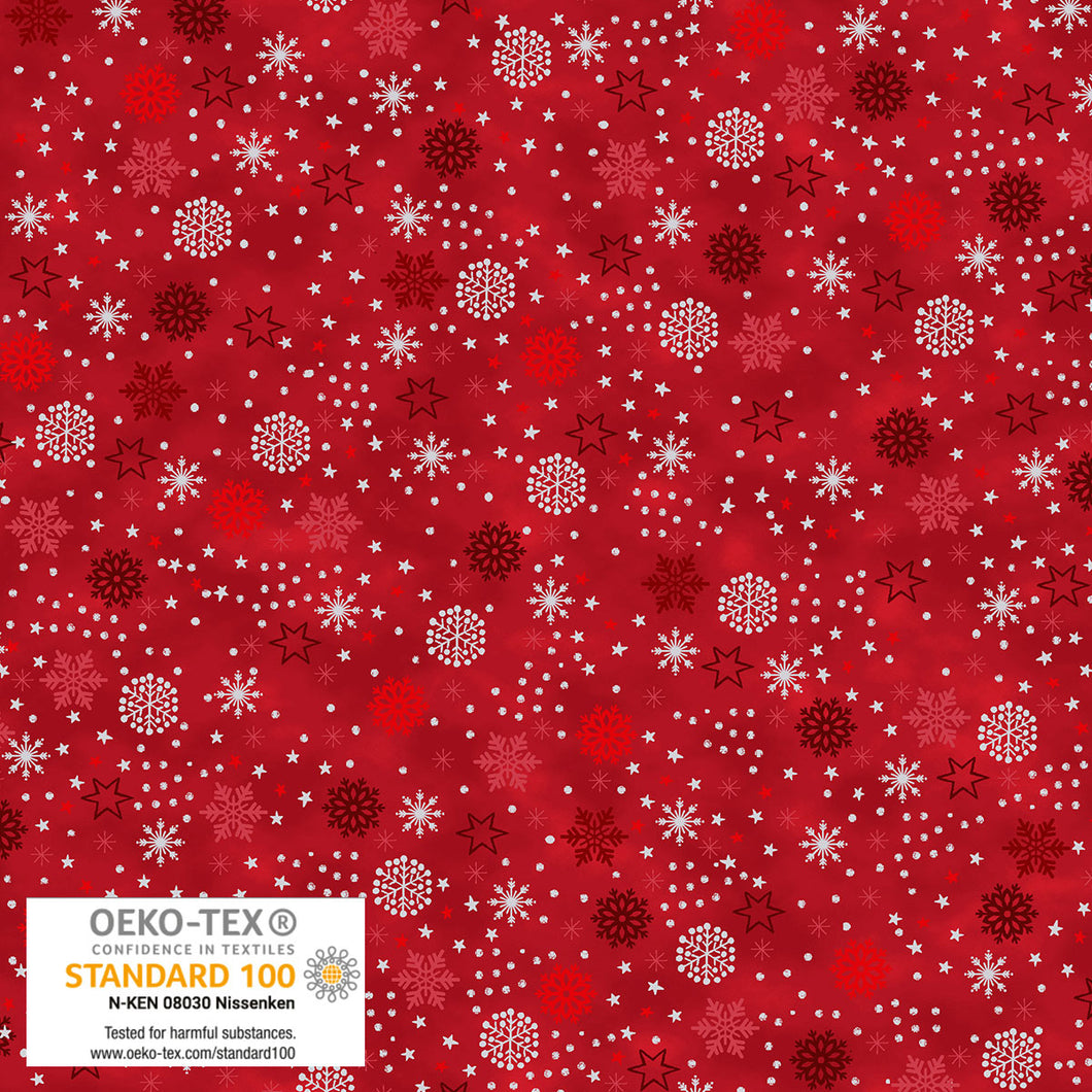 We Love Christmas - Snowflake Sprinkle, Red/Silver