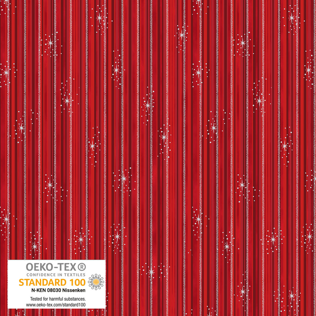 We Love Christmas - Stripes, Red/Silver