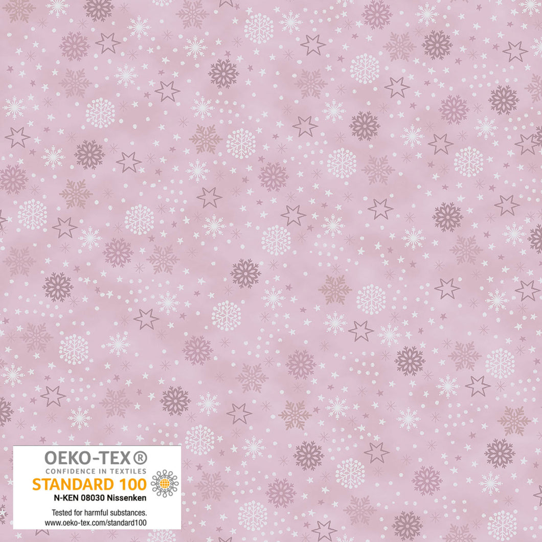 We Love Christmas - Snowflakes & Stars, Rose/Silver