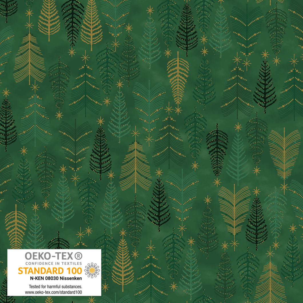 We Love Christmas - Trees, Green/Gold