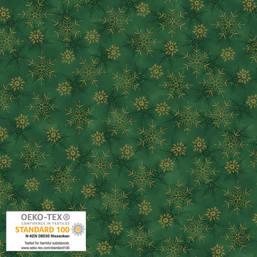 We Love Christmas - Small Snowflake, Green/Gold