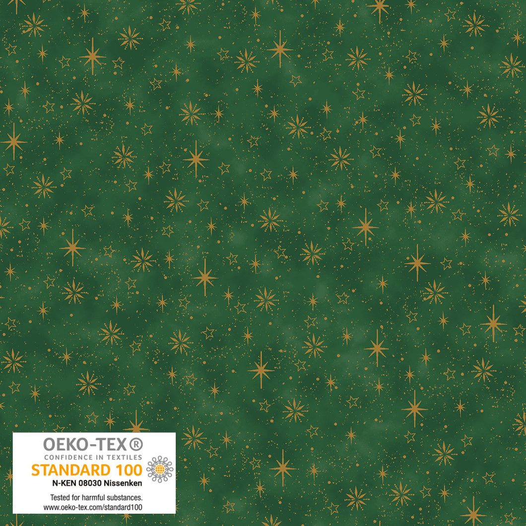 We Love Christmas - Small Stars, Green/Gold