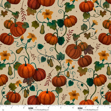 Load image into Gallery viewer, Harvest Haunt - Pumpkin &amp; Squash Vines, Cream
