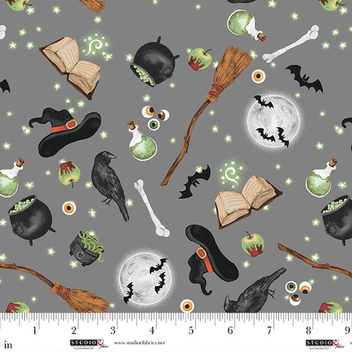 Paranormal Parade - Witchy Motifs, Grey
