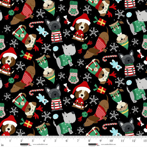 Merry Woof-mas - Dog Toss, Black