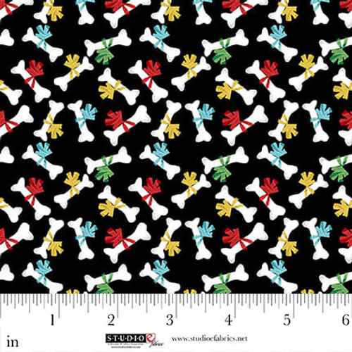 Merry Woof-mas - Bones with Bows, Black