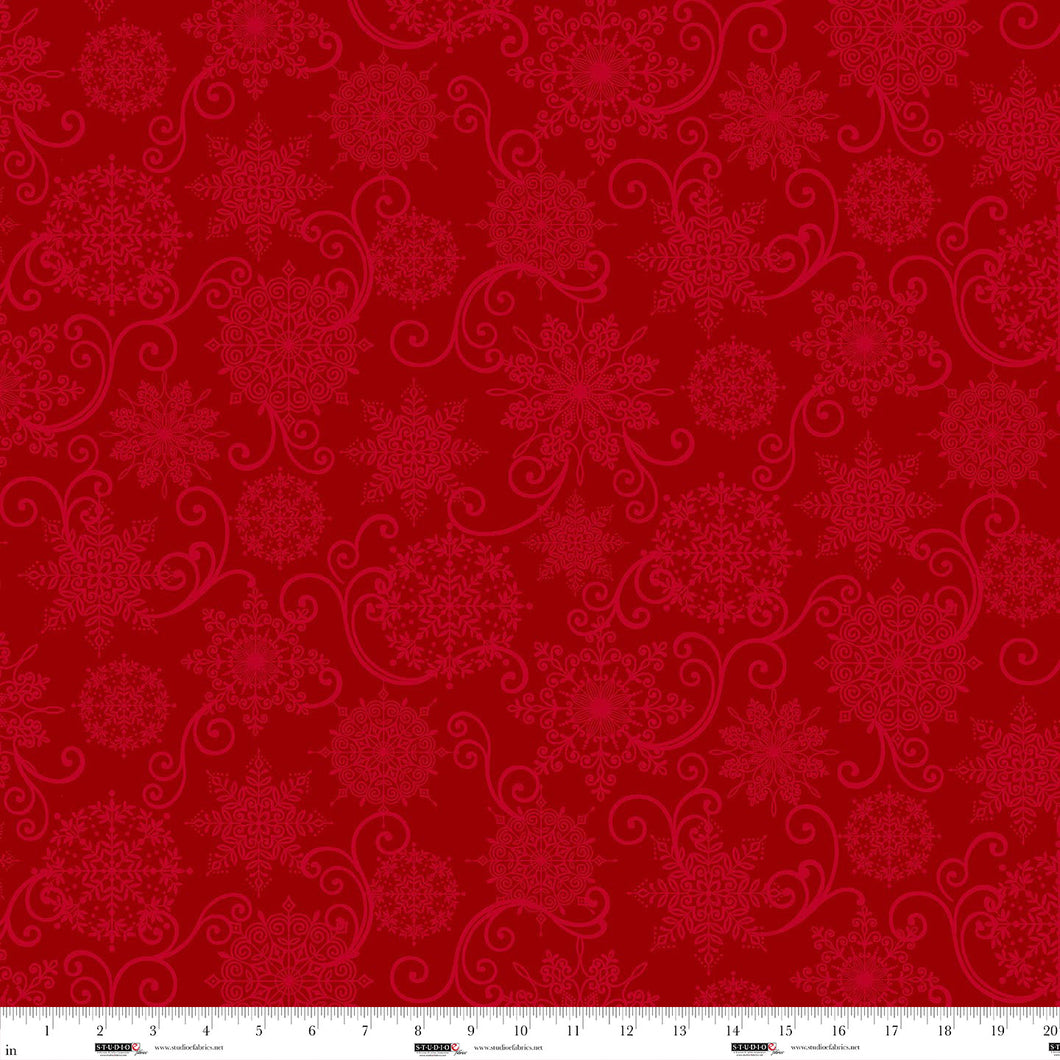 Bloom of the Holiday - Monotone Snowflake, Red