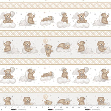 Load image into Gallery viewer, Sleepy Teddy - Border Stripe, Oatmeal/Grey

