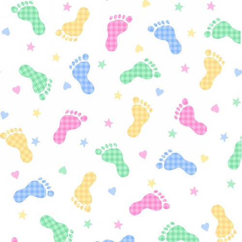 Baby Footprints, Pastel Flannel