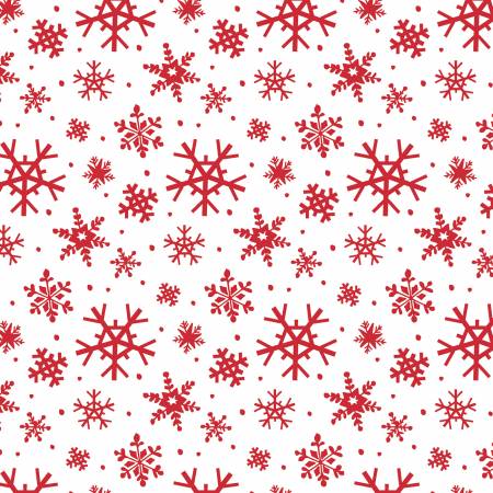 Red Snowflakes on White