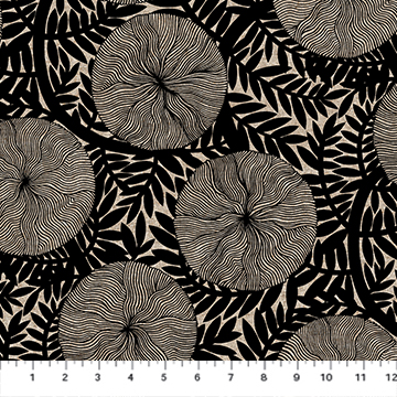 Rhythm & Leaves - Large Floral, Black