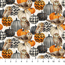 Load image into Gallery viewer, Night Owl - Owl &amp; Pumpkin, Cream
