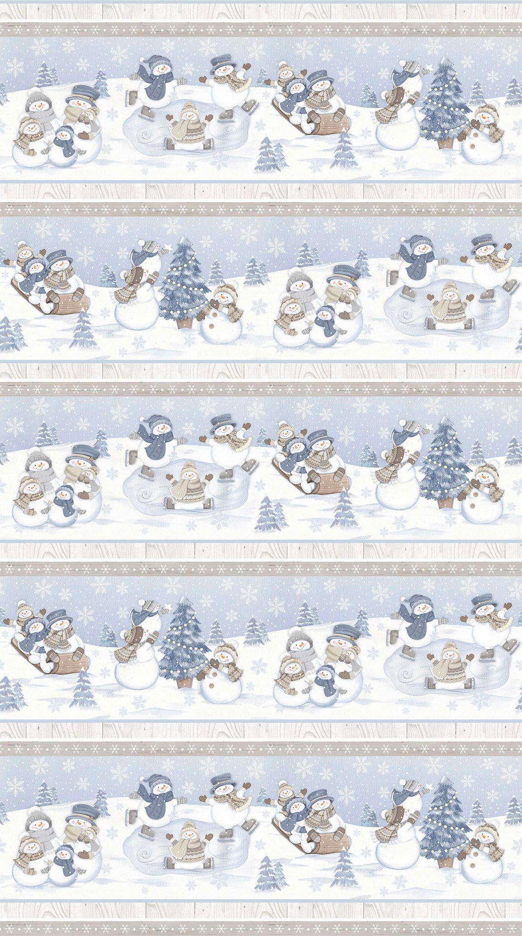 Snow Much Fun Border Stripe (Flannel)