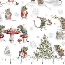Load image into Gallery viewer, The Christmas Mouse Flannel - Mouse Scene, White Multi
