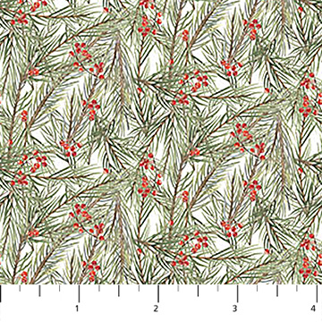 The Christmas Mouse Flannel- Greenery, White/Green