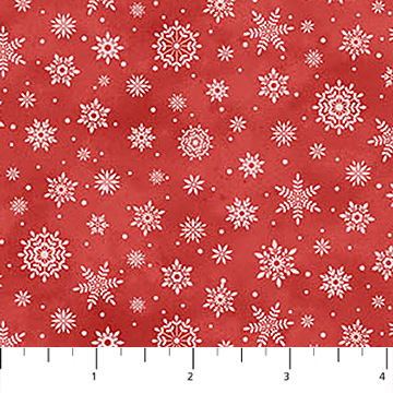 The Christmas Mouse Flannel - Snowflakes, Red