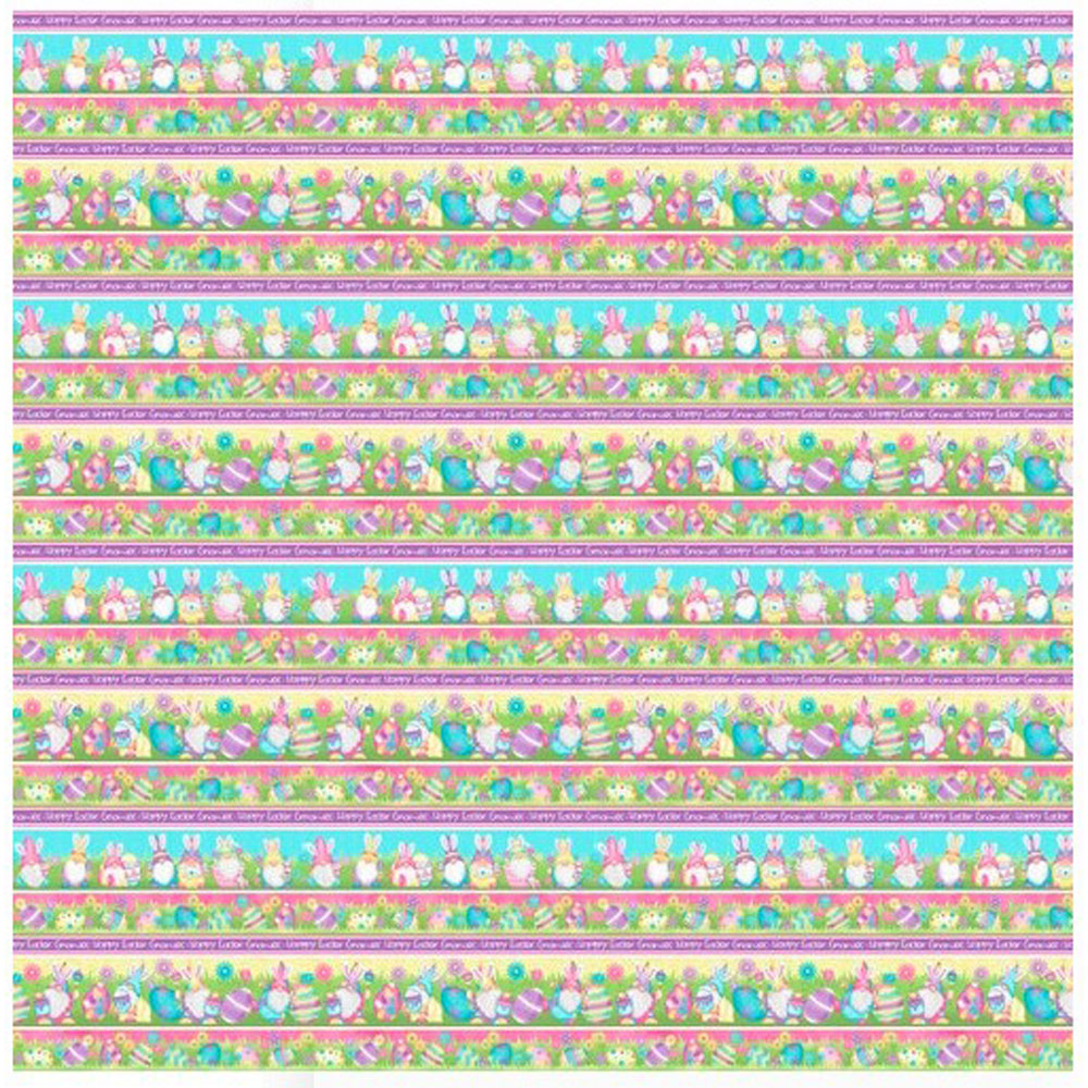 Hoppy Easter Gnomies Border Stripe