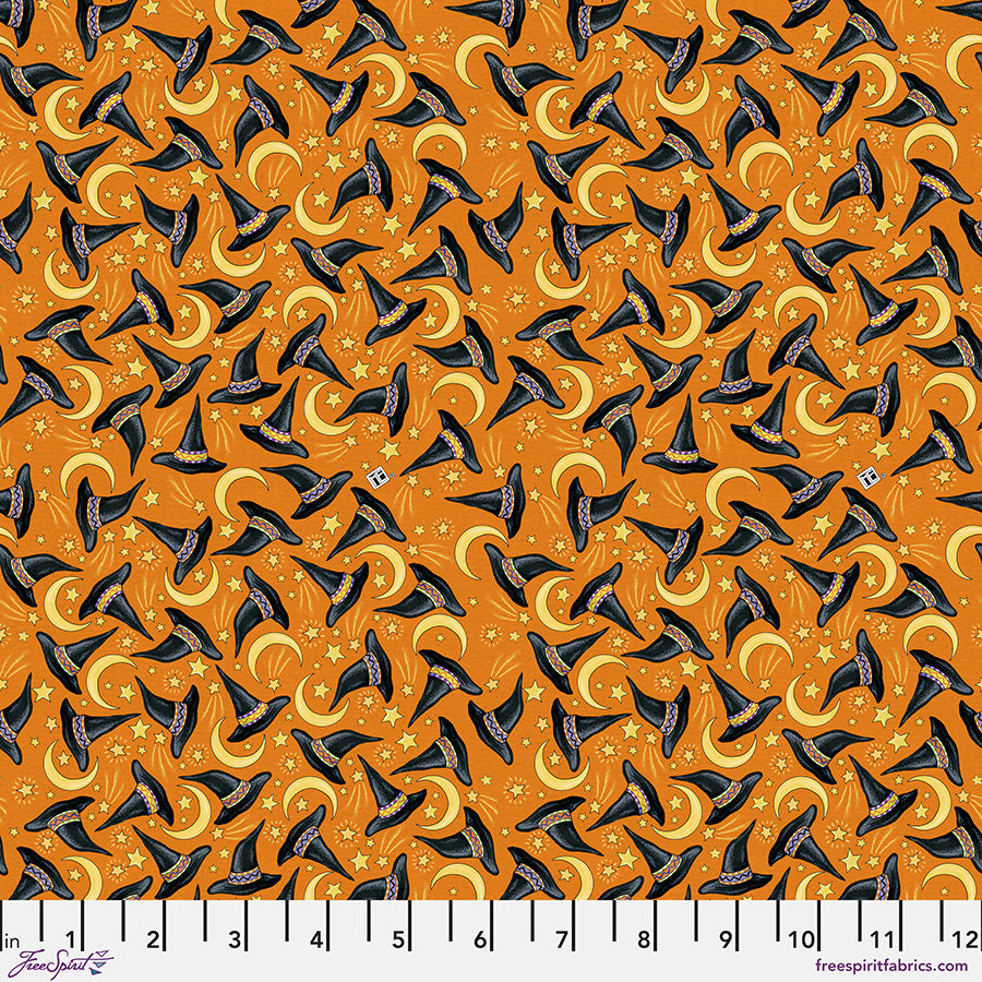Spooky Cute Halloween - Hats & Moons, Orange